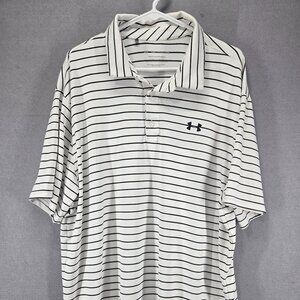 Men's Under Armour 'The Playoff Polo", Black/White Stripe, XXL, short sleeve